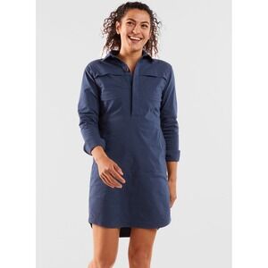 Title Nine Women's Orange Long Sleeve Shirt Dress Casual